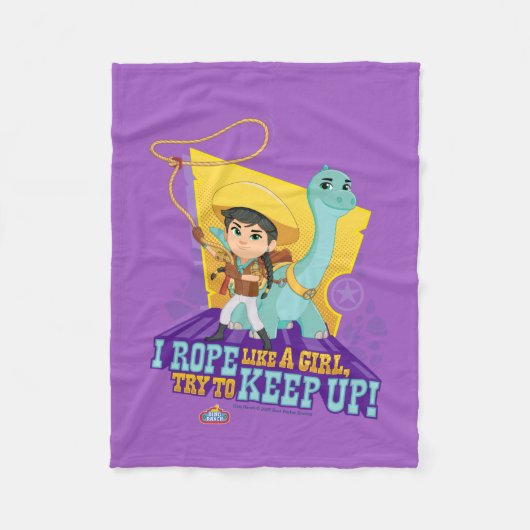 Couverture Polaire Dino Ranch | Min et Clover (Devant)