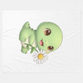 Couverture Polaire Dino With Flower (Devant (Horizontal))