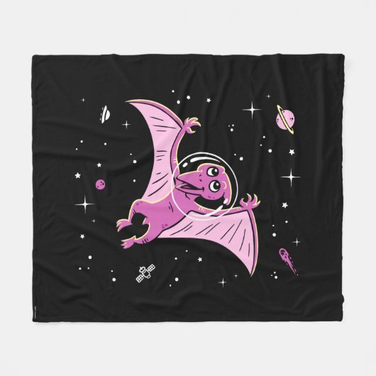 Couverture Polaire Dinos De Ptérodactyle Violet Dans L'Espace (Devant (Horizontal))