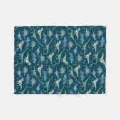 Couverture Polaire Dinosaur Motif Turquoise Vert (Devant (Horizontal))