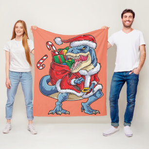 Couverture Polaire Dinosaur Noël Père Noël T rex Garçons Hommes