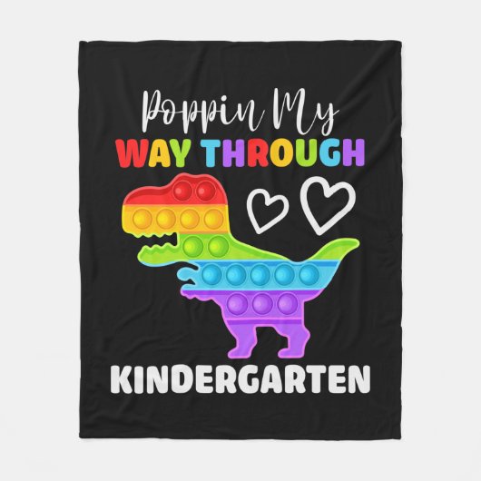 Couverture Polaire Dinosaur Poppin My Way Through Kindergarten (Devant)