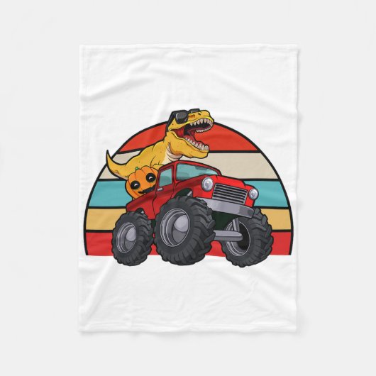 Couverture Polaire Dinosaur Riding Monster Truck Lazy Halloween Costu (Devant)
