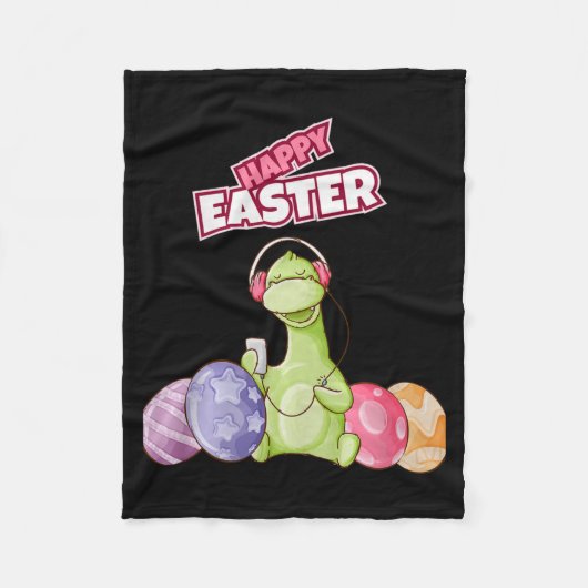 Couverture Polaire Dinosaur Say Happy Easter Premium Tri-blend  (Devant)