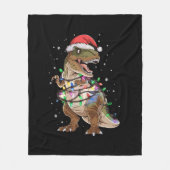 Couverture Polaire Dinosaur T-rex Arbre Chandail de Noël Xmas Dino (Devant)