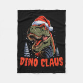 Couverture Polaire Dinosaur T-rex Christmas Tree Dino Claus Pajamas X (Devant)