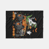 Couverture Polaire Dinosaur T-rex équitation Monster Camion Halloween (Devant (Horizontal))