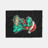Couverture Polaire Dinosaur T Rex Jeu Vidéo Jeu Santa Hat Christ (Devant (Horizontal))