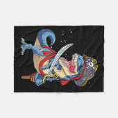 Couverture Polaire Dinosaur T Rex Jolly roger pirate Cadeaux d'Hallow (Devant (Horizontal))