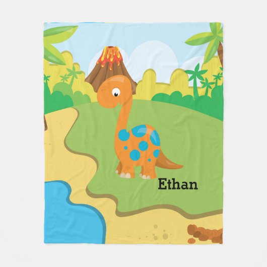 Couverture Polaire Dinosaure adorable (Devant)
