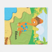 Couverture Polaire Dinosaure adorable (Devant (Horizontal))