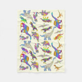 Couverture Polaire Dinosaure arc-en-ciel préhistorique psychédélique  (Devant)