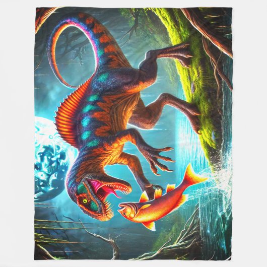 Couverture Polaire Dinosaure de chasse (Devant)