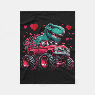 Couverture Polaire Dinosaure de la Saint-Valentin conduisant un camio