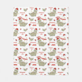 Couverture Polaire Dinosaure de Noël mignon Nom du Santasaurus (Devant)