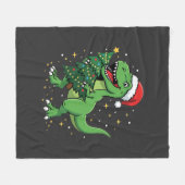 Couverture Polaire Dinosaure de Noël Santa T Rex (Devant (Horizontal))