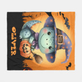 Couverture Polaire Dinosaure d'Halloween mignon portant un Casquette  (Devant (Horizontal))