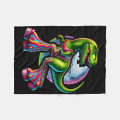 Couverture Polaire Dinosaure drôle dansant  (Devant (Horizontal))