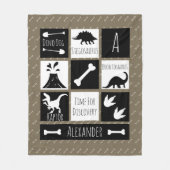 Couverture Polaire Dinosaure préhistorique Dig & Nom (Devant)