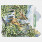 Couverture Polaire Dinosaure préhistorique Garçons Anniversaire Blanc (Devant (Horizontal))