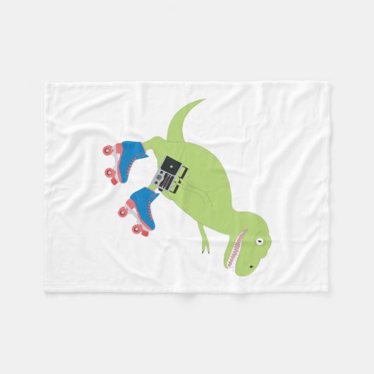 Couverture Polaire Dinosaure Roller Skating Radio (Devant (Horizontal))