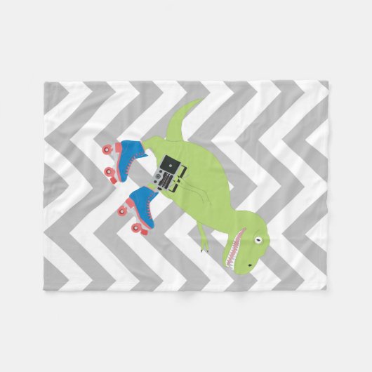 Couverture Polaire Dinosaure Roller Skating Radio (Devant (Horizontal))