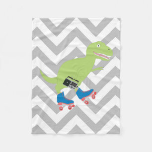 Couverture Polaire Dinosaure Roller Skating Radio