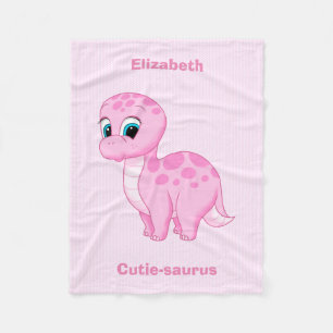 Couverture Polaire Dinosaure rose mignon de brontosaure de bébé