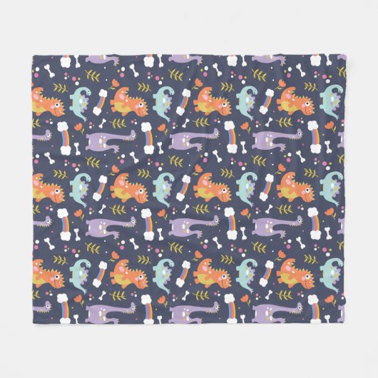 Couverture Polaire Dinosaures (Devant (Horizontal))