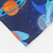 Couverture Polaire Dinosaures astronautes à l'aquarelle dans l'espace (Coin)