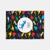 Couverture Polaire Dinosaures colorés Aquarelle Enfants Motif (Devant (Horizontal))