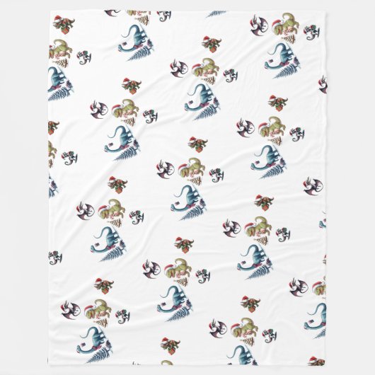 Couverture Polaire Dinosaures de Noël (Devant)