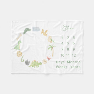 Couverture Polaire Dinosaures en pierre de taille du bébé Aquarelle n