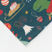 Couverture Polaire Dinosaures festifs Motif de Noël (Coin)