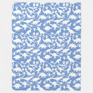 Couverture Polaire Dinosaures motif 01 w. BG LBlue