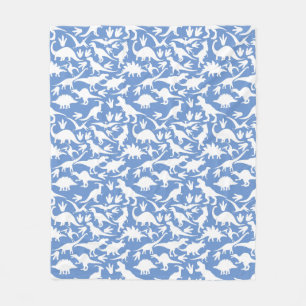 Couverture Polaire Dinosaures motif 01 w. BG LBlue