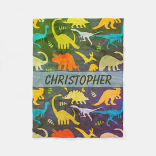 Couverture Polaire Dinosaures rustiques colorés Personnalisés