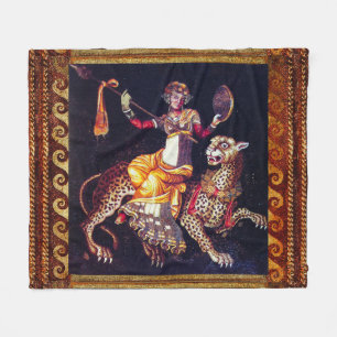 Couverture Polaire DIONYSOS AVEC LA SPEAR ÉQUITATION LEOPARD Grecque