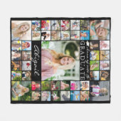 Couverture Polaire Diplômé 45 Photo Collage Script Couleur personnali (Devant (Horizontal))