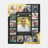 Couverture Polaire Diplômé Black Gold 15 Photo Collage (Devant)