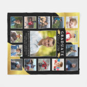 Couverture Polaire Diplômé Black Gold 15 Photo Collage (Devant (Horizontal))