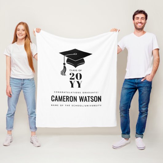 Couverture Polaire Diplôme Chapeau et Pompon Moderne Personnalisé (En situation)