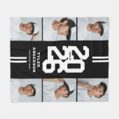 Couverture Polaire Diplôme d'athlétisme noir Photo Collage Graduation (Devant (Horizontal))