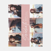 Couverture Polaire Diplôme de script moderne girly rose multi photo (Devant)