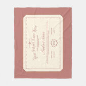 Couverture Polaire Diplôme personnalisé traditionnel rouge doux (Devant)