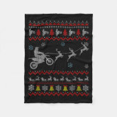 Couverture Polaire Dirt Bike Motorcycle Pajama Ugly Christmas Biker (Devant)