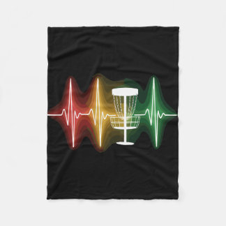Couverture Polaire Disc Golf Heartbeat Ekg Line Retro Golf Player 