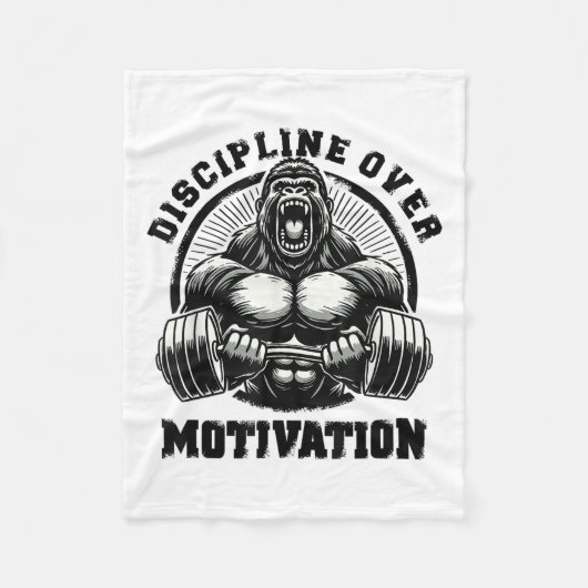 Couverture Polaire Discipline Over Motivation Weightlift Gym Quotes G (Devant)