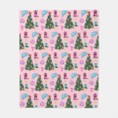 Couverture Polaire Discothèque rose moderne Cowgirl Rodéo Arbre de No (Devant)