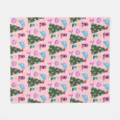 Couverture Polaire Discothèque rose moderne Cowgirl Rodéo Arbre de No (Devant (Horizontal))